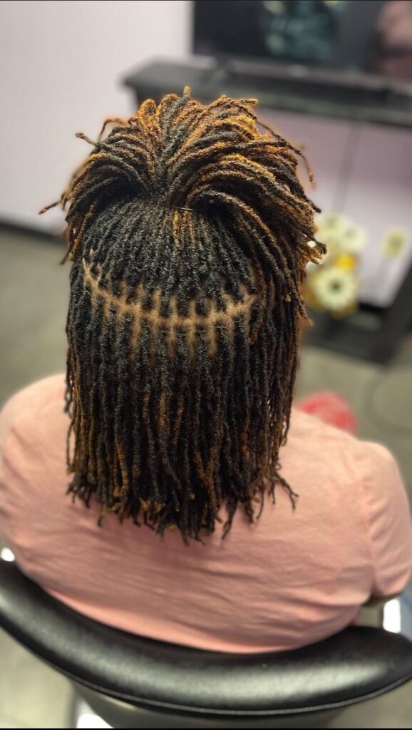 Half up, half down locs