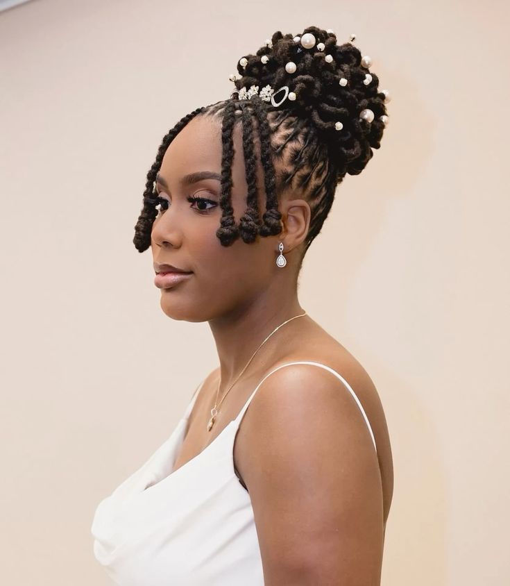 Bridal Glam Locs with petals