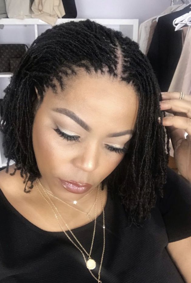 Centre part locs hairstyles