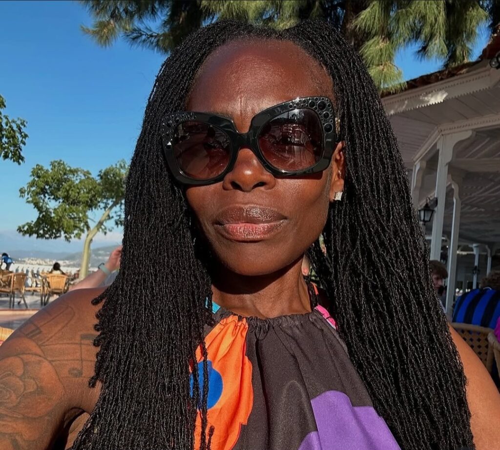 Older woman on mature long locs
