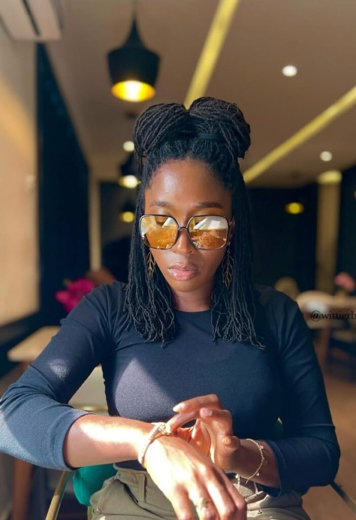 Half up, half down locs