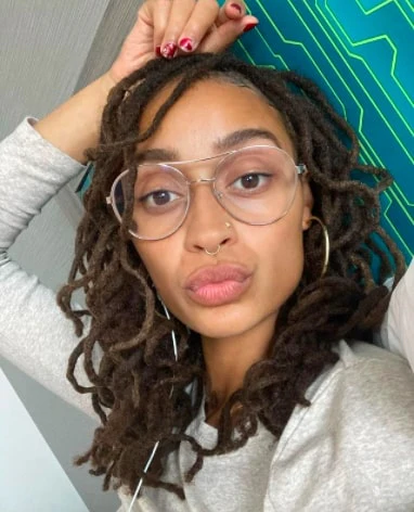 Selfie of a woman on locs