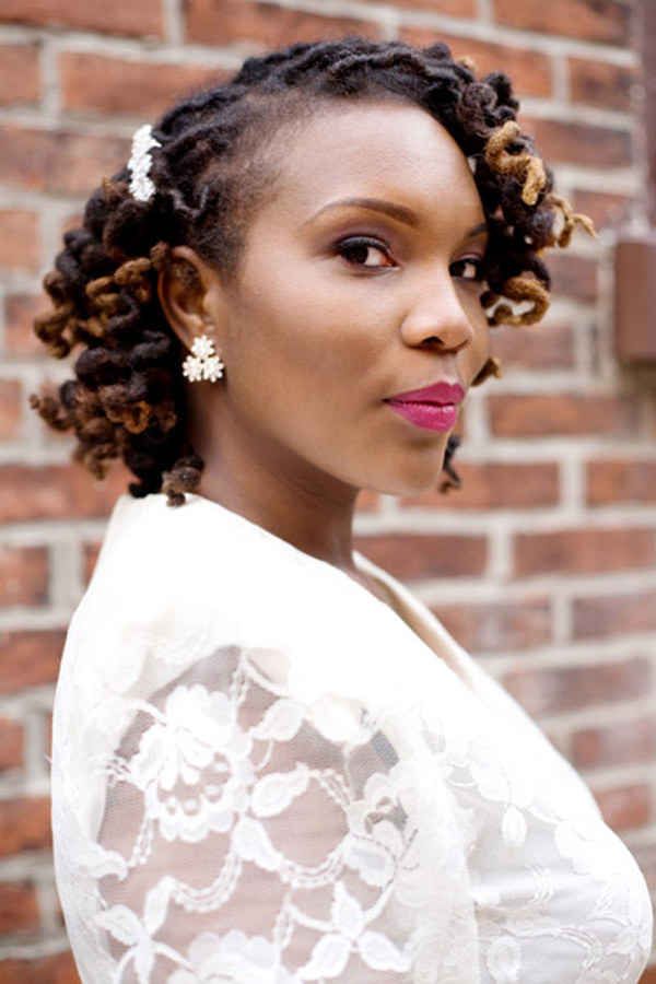 side swept locs on woman