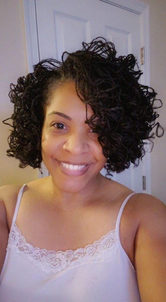 Side swept sisterlocks with bangs