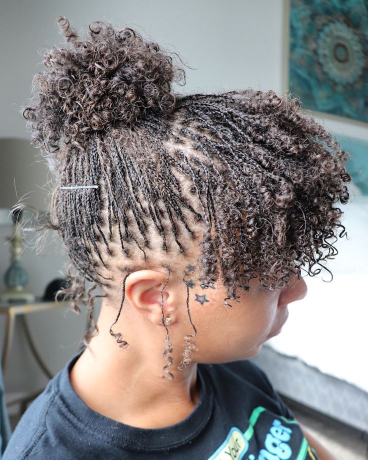 Mini bun sisterlocks, with few strands in front.