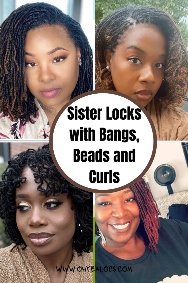 Different women on curls, bangs and beads sisterlocks