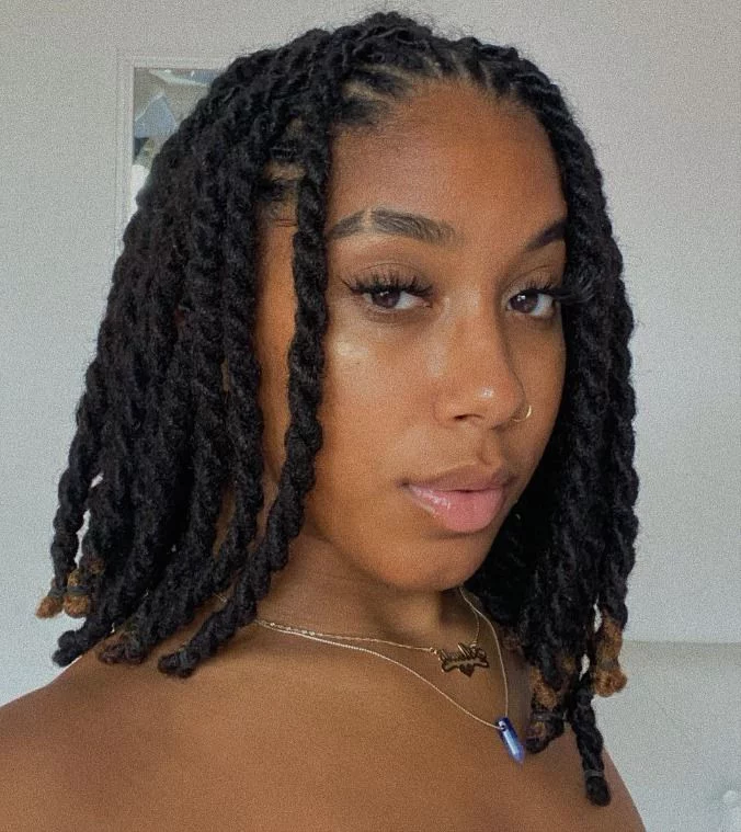 Double braids into locs