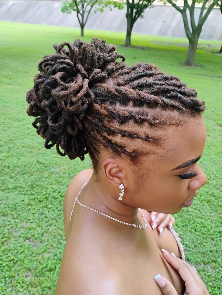 Elegant loc chignon