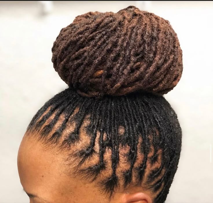 High bun locs