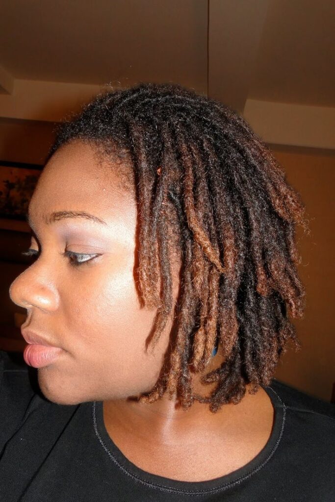 Woman on instant locs