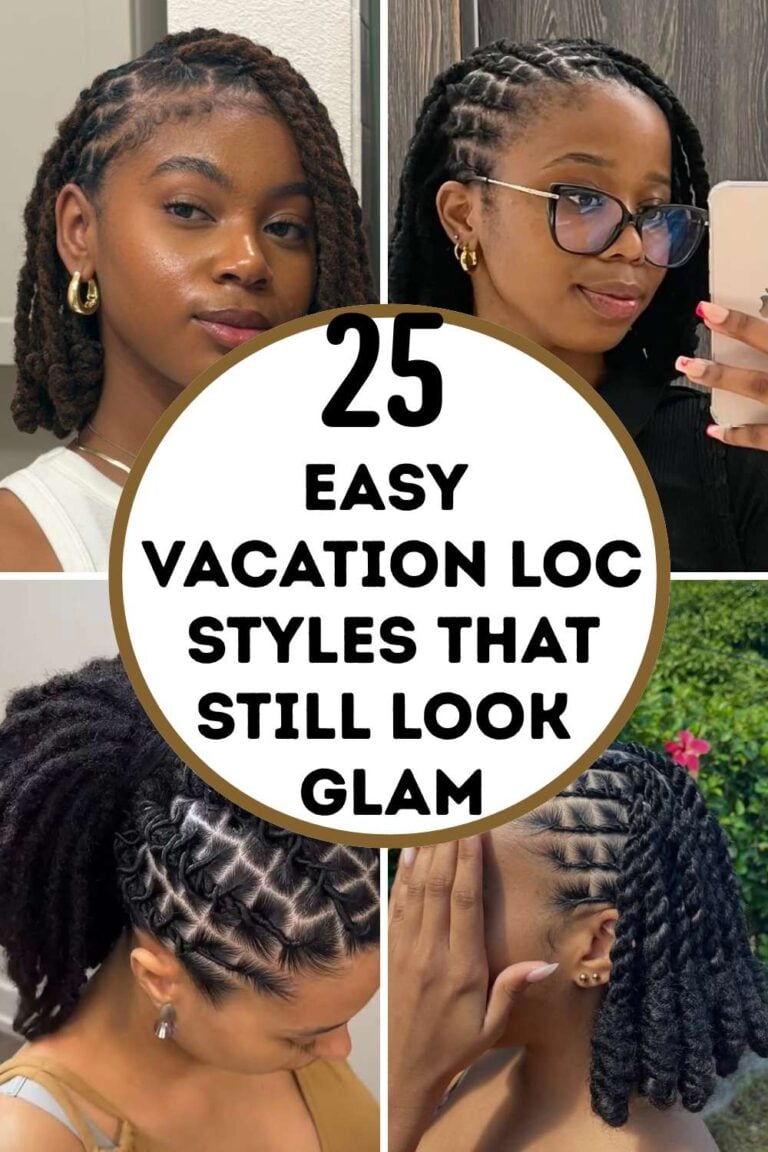 A FOUR-GRID LOC IMAGES WITH A TEXT OVERLAY 25 EASY VACATION LOC STYLES THAT STILL LOOK GLAM