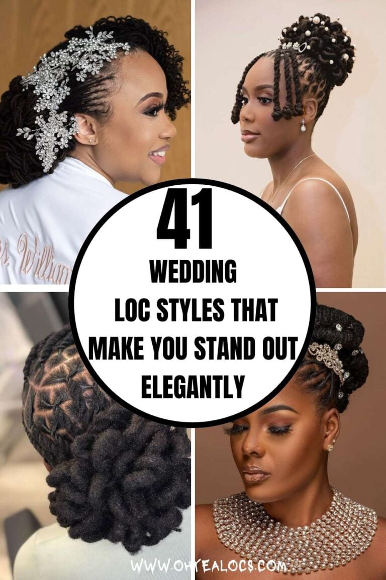 A FOUR-GRID LOC IMAGES WITH A MIDDLE TEXT OVWELAY 41 WEDDING LOC STYLES THAT MAKE YOU STAND OUT ELEGANTLY
