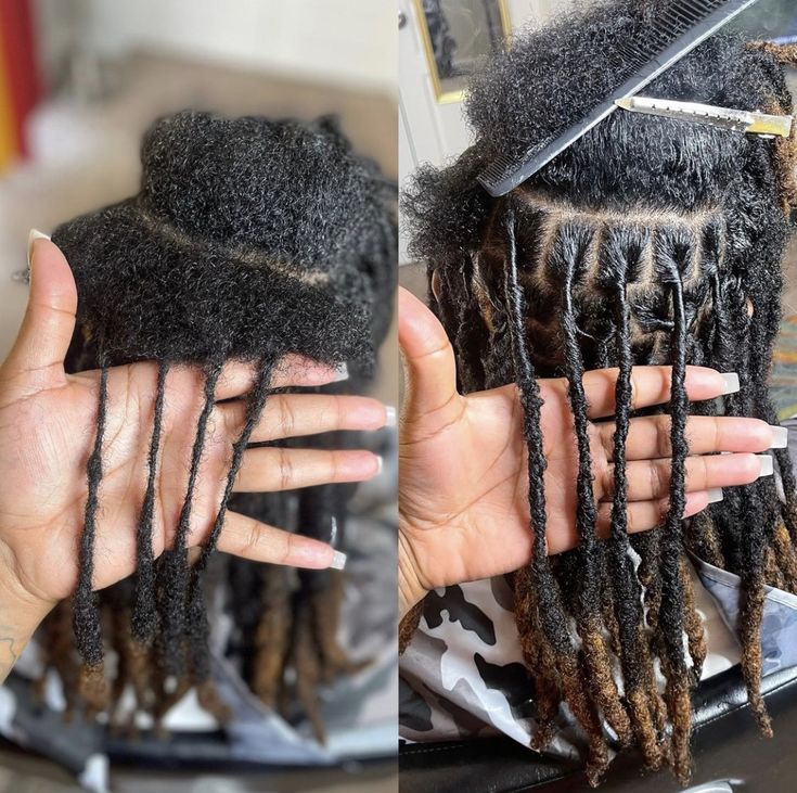 AN IMAGE OF LOCS BEING RETWISTED