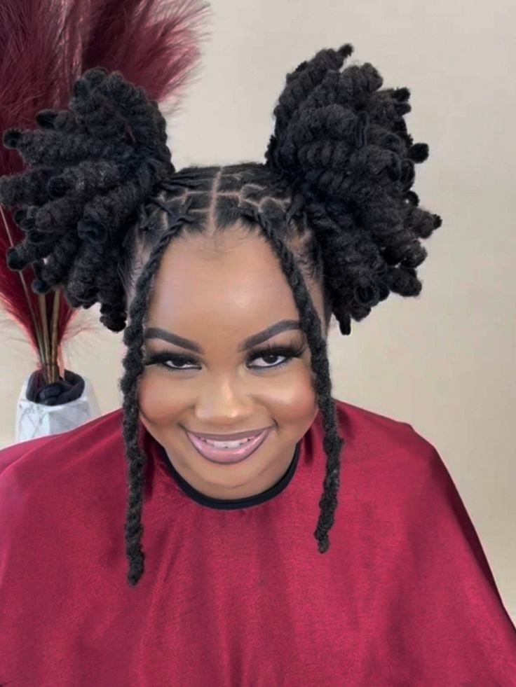 AN IMAGE OF A SPACED BUN LOCS