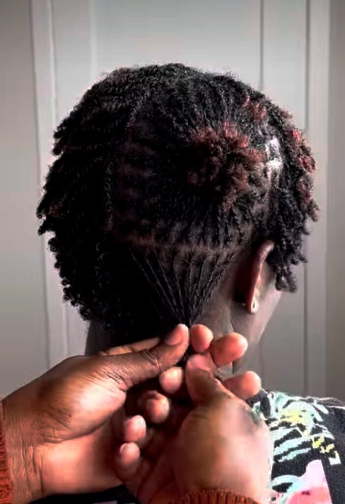 AN IMAGE OF A LADY WITH 2-3 INCHES LONG LOCS