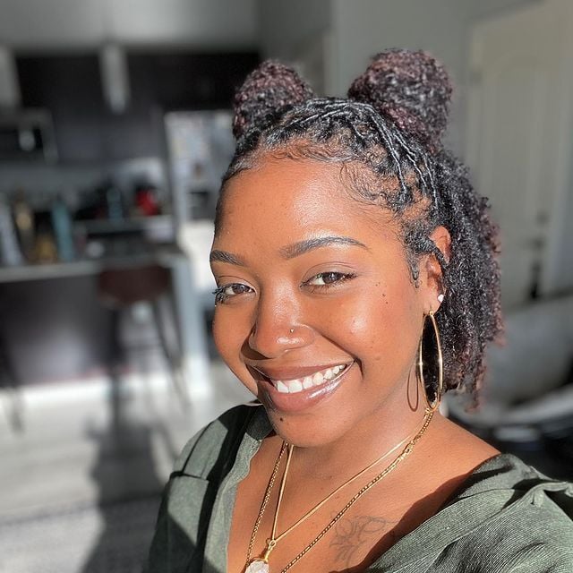 Half up half down locs