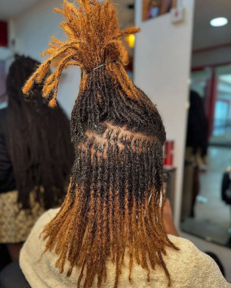 a lady on brown locs