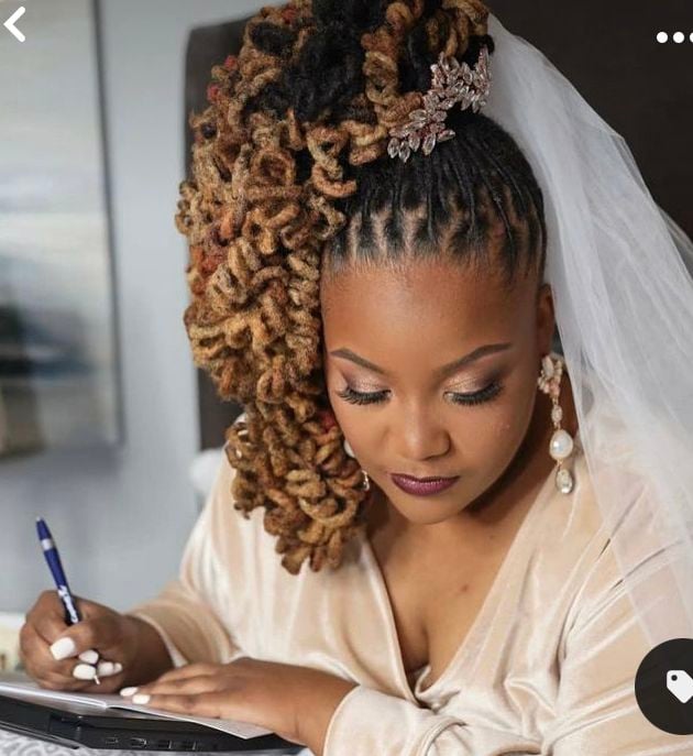 Loose textured bridal loc waves