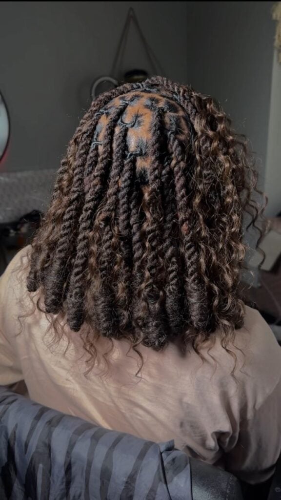 Boho Loc Style with Curls