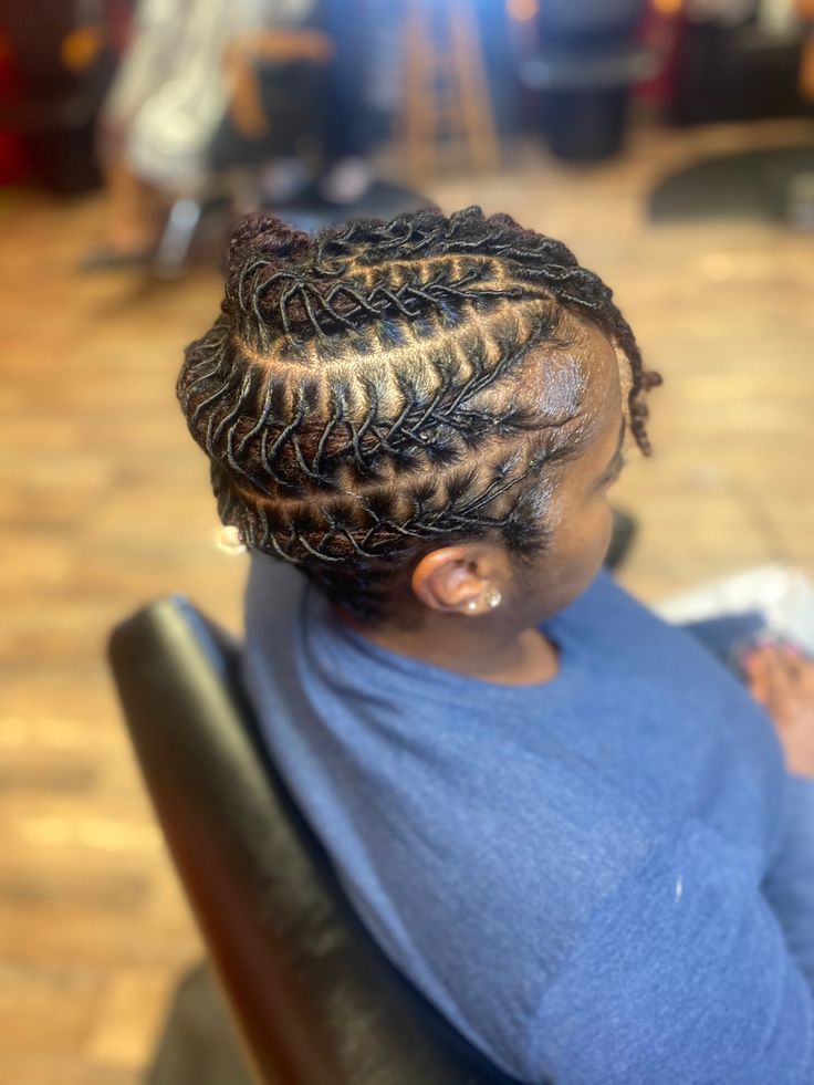 Braided crown loc style