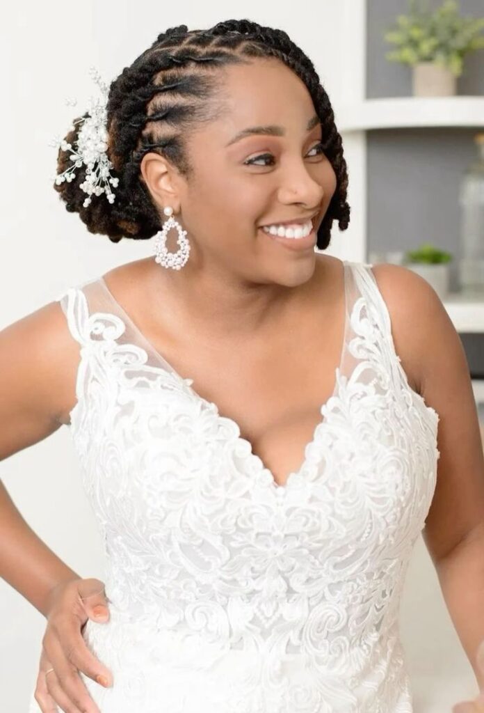 bridal barrel twist loc bob updo