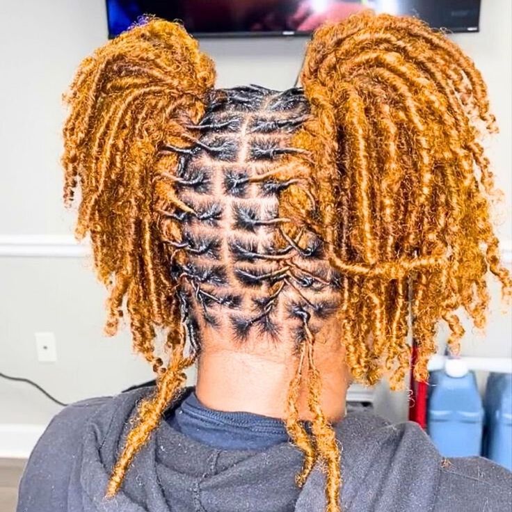 golden retwisted locs