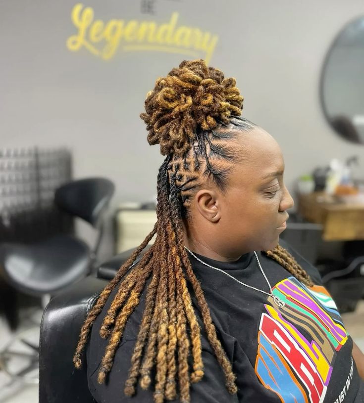 Half-Up Half-Down Barrel Loc Style