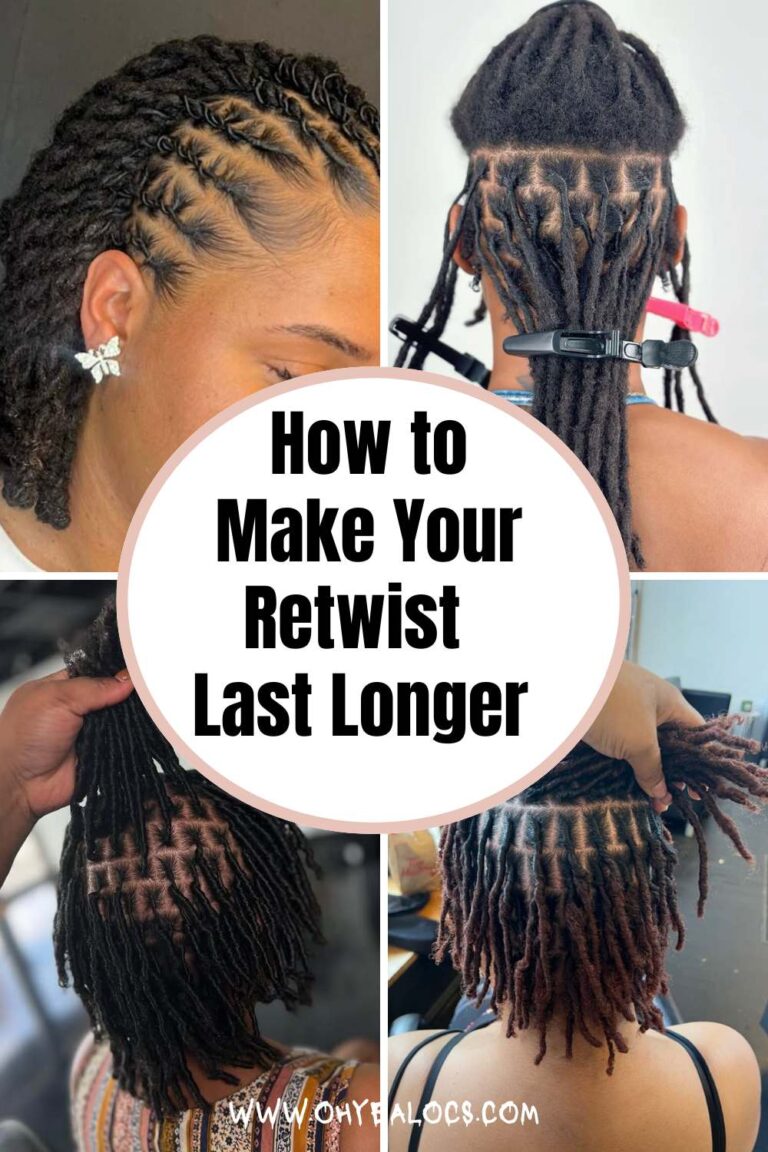 A LADY ON FOUR-GRID LOCS IMAGE WITH TEXT OVERLAY How to Make Your Retwist Last Longer