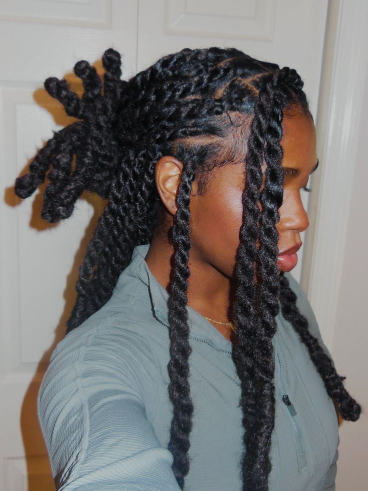 Jumbo Rope Twist Loc Updo