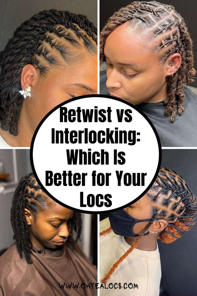 four-grid locs image wit text overaly Retwist vs Interlocking_ Which Is Better for Your Locs