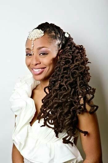 Side-swept fishtail bridal braid