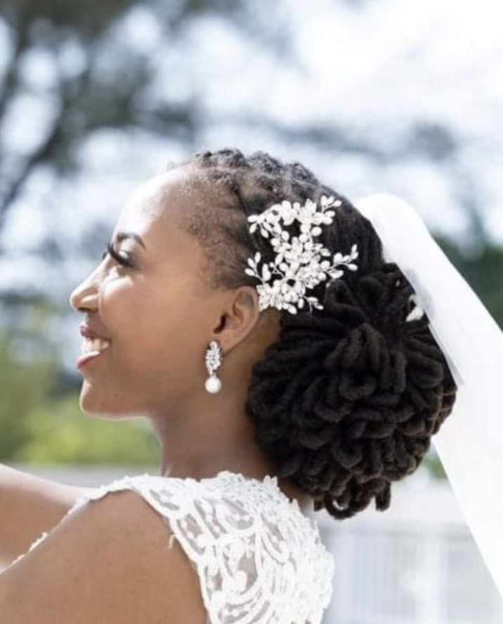 bridal side swept bridal bun