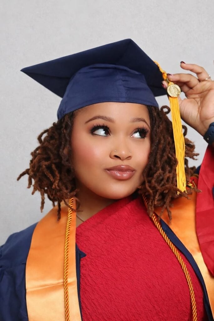 locs in graduation caps
