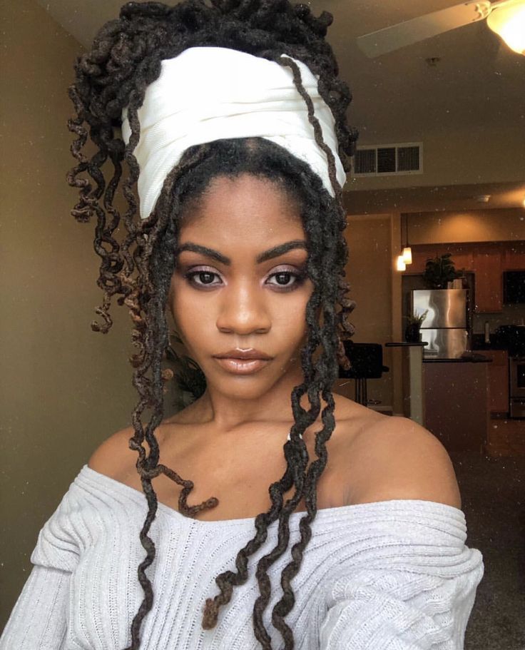 wrapped flowing locs