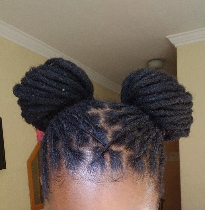 Double Bun Loc Style