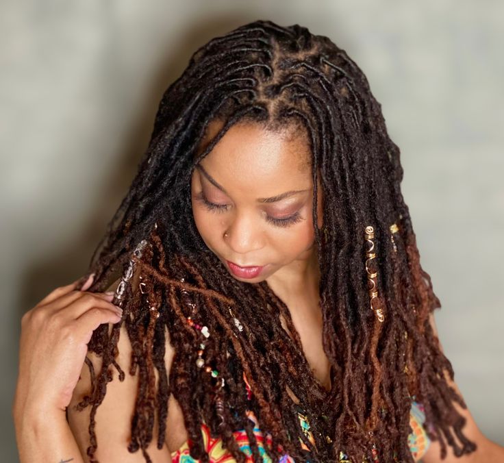 Loc Updo with Accessories