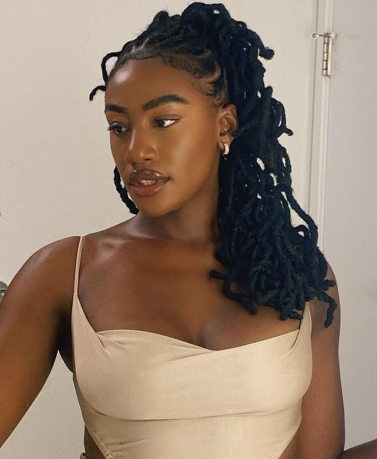 Half-Up Half-Down Birthday Locs