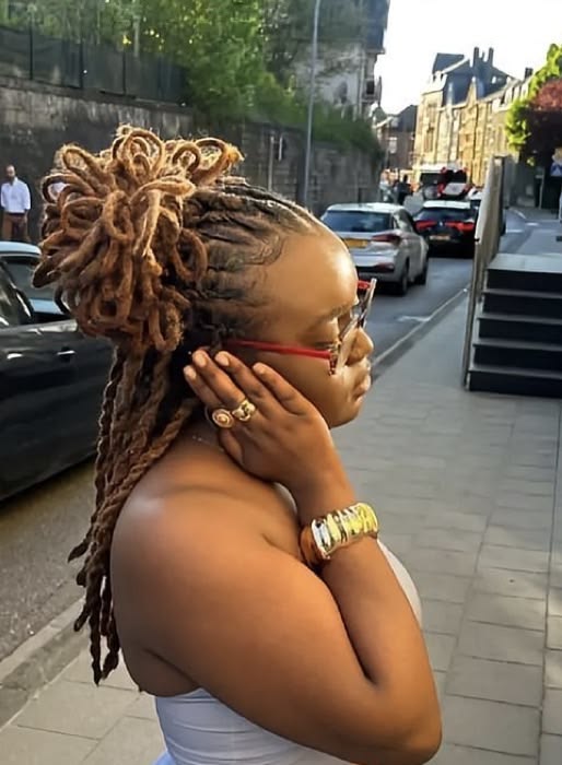 Half-Up Half-Down Loc Style