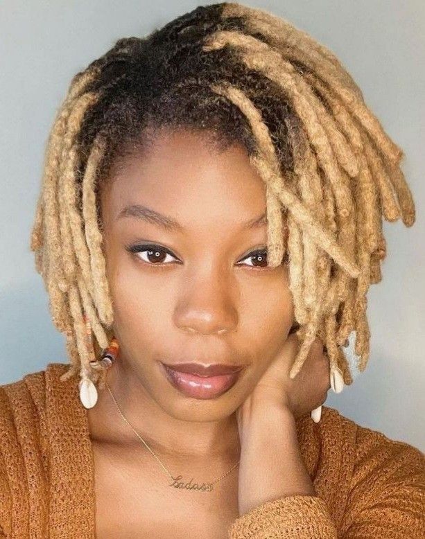 Short brown locs