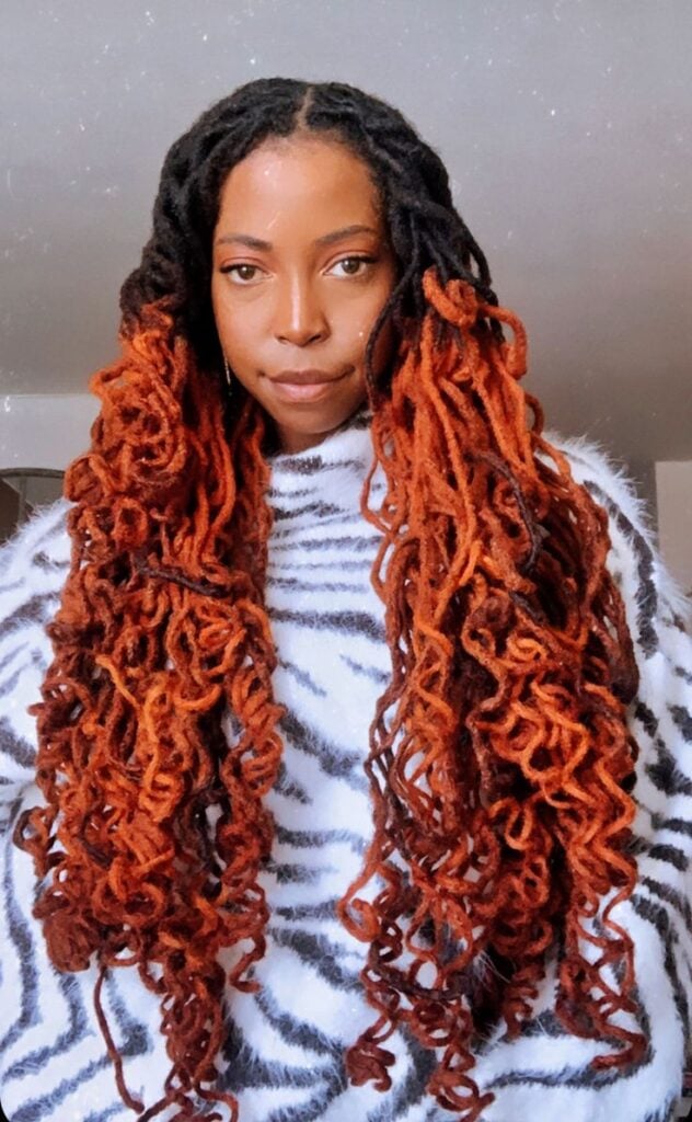 long ombre colored locs