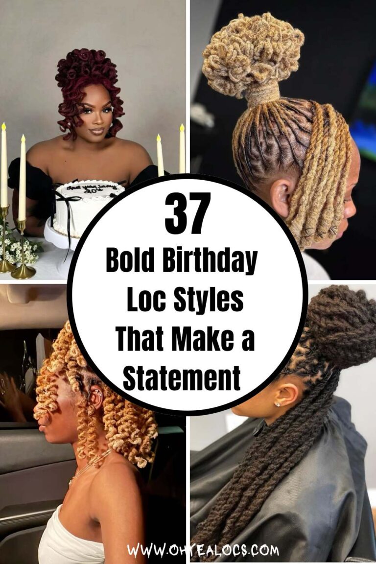 four grid locs image and text overlay 37 Bold Birthday Loc Styles That Make a Statement