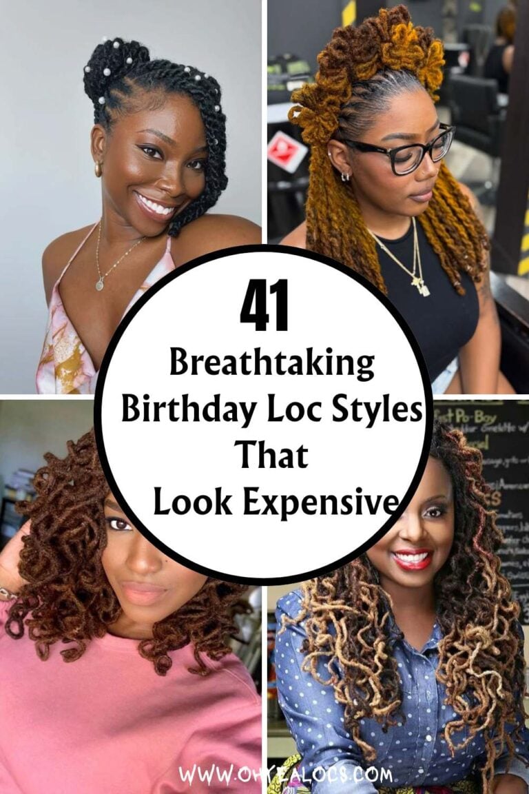 three-grid locs image and text overlay Breathtaking Birthday Loc Styles That Look Expensive