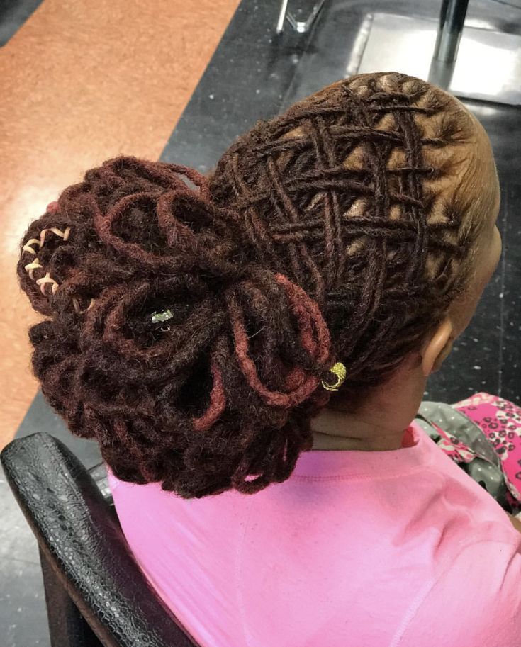 Basket Weave Loc Updo