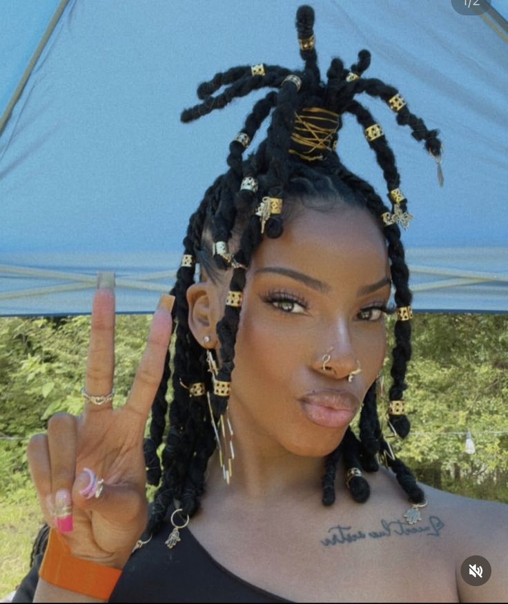 Birthday Locs with Gold Cuffs