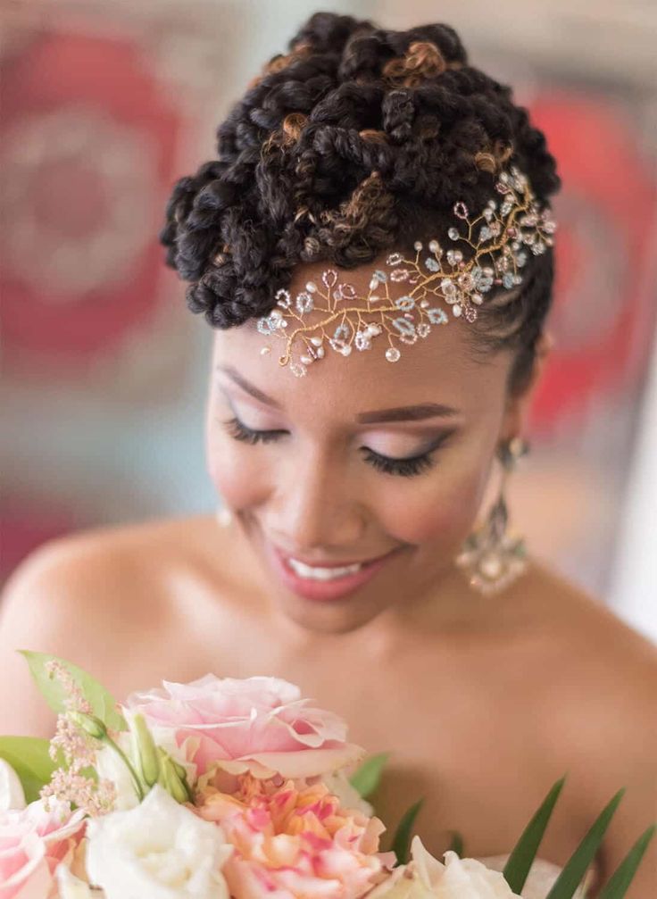 Bridal Locs With Gold Accessories