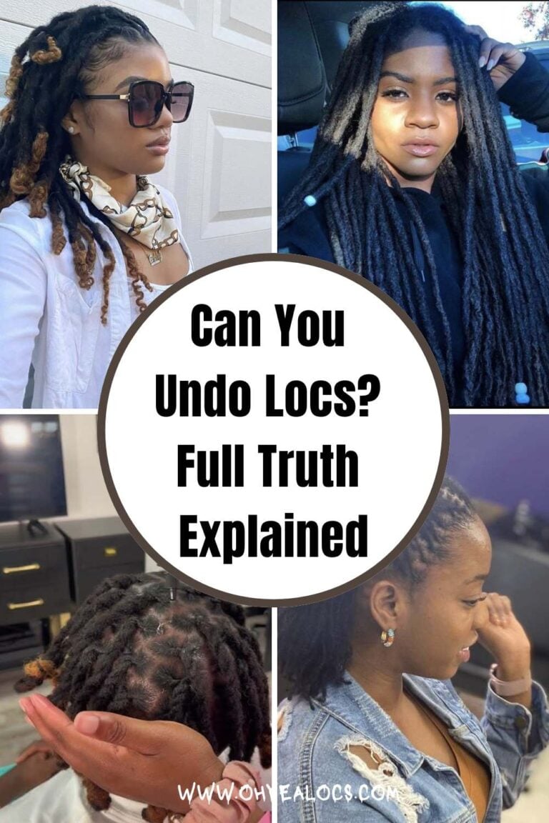 four grid locs image and text overlay Can You Undo Locs Full Truth Explained