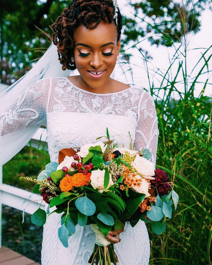 Cathedral Veil Bridal Loc Bun