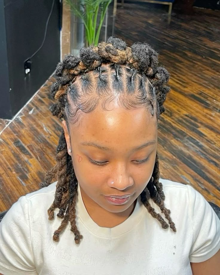 Crown Braid Loc Style