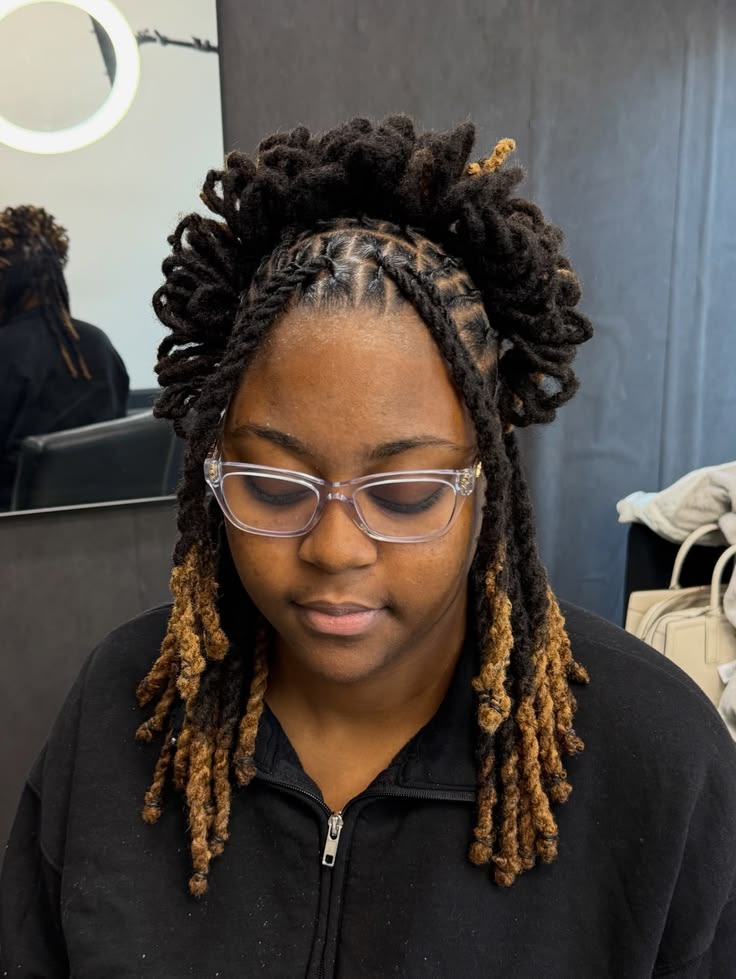 Crown Braid with Flowing Locs
