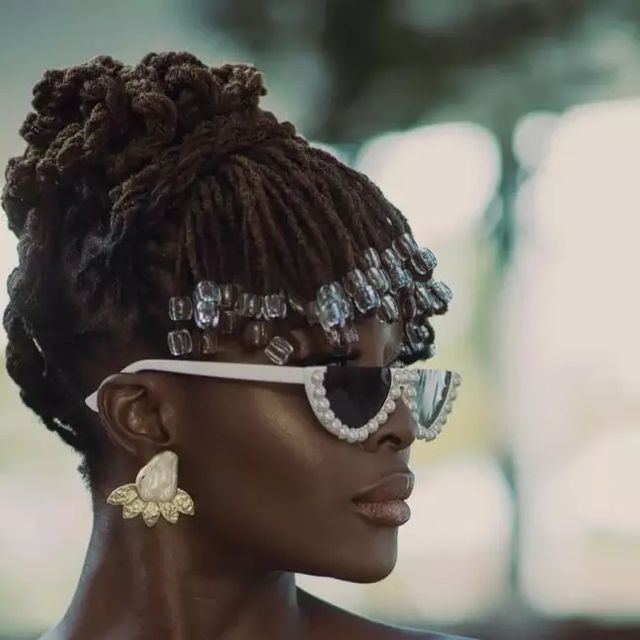 Crystal-Decorated Loc Updo